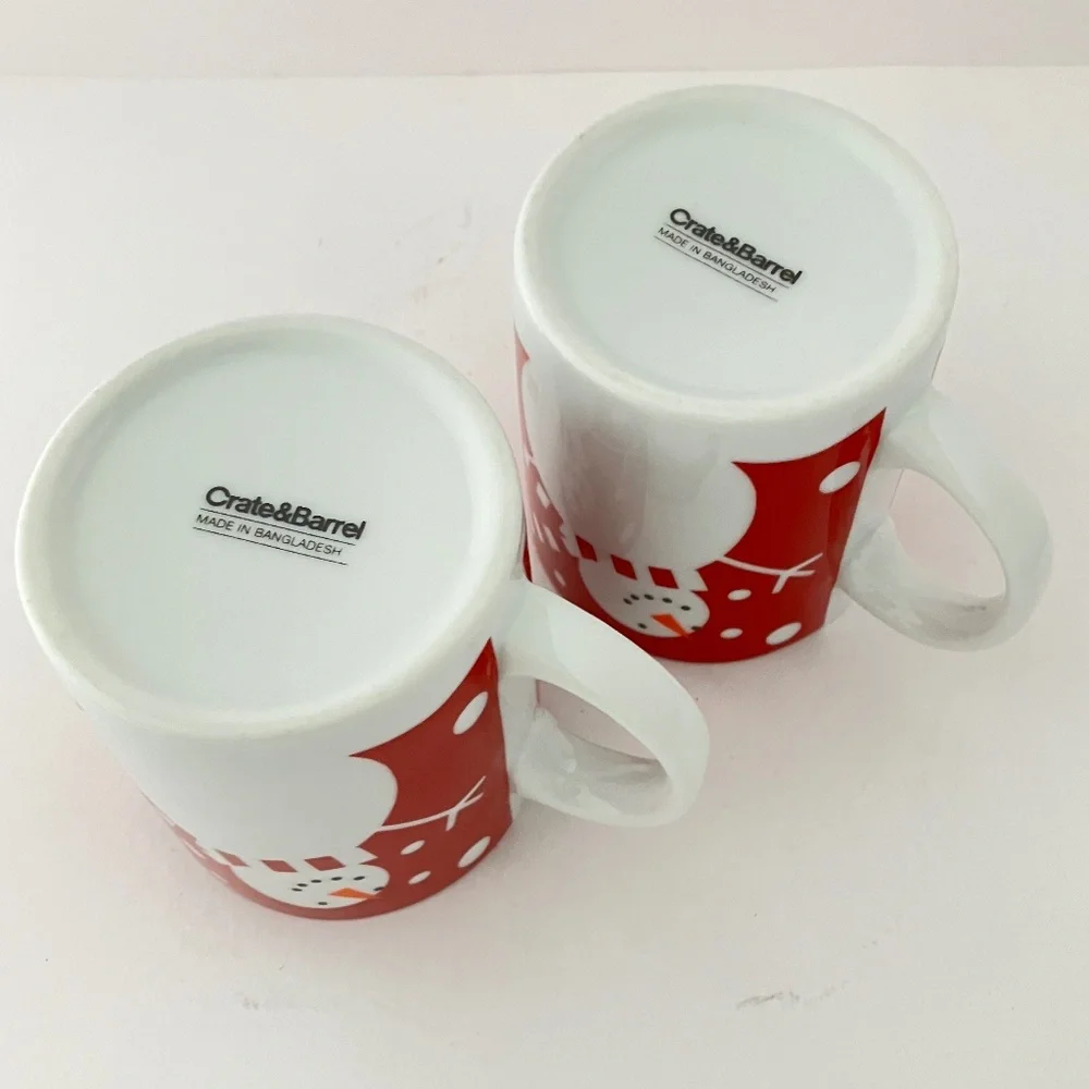 Two Snowman Mugs by CRATE & BARREL 2006-2007